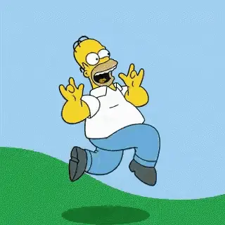 Homer Simpson's Excited Jump – current memes meme GIF free download no watermark 2026