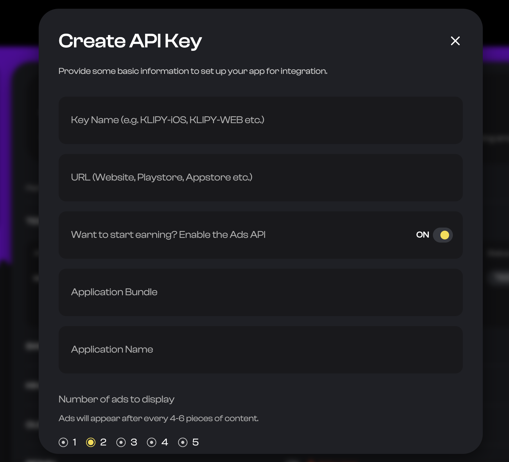Create API Key