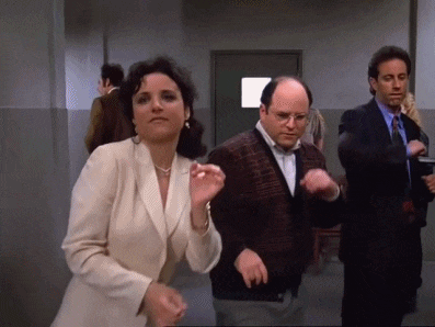 Seinfeld Cast Dancing in Hallway