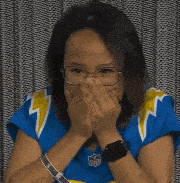Excited Chargers Fan's Game Day Reaction