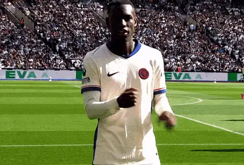 Nicolas Jackson Celebrates on Soccer Field