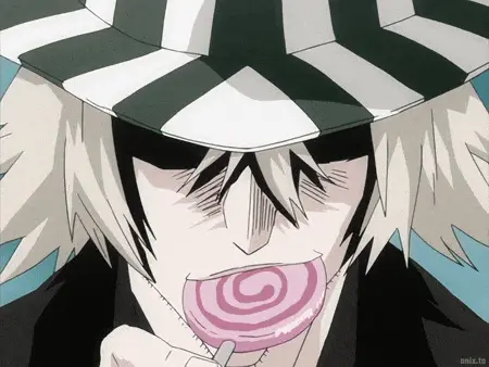 Urahara Kisuke Eating a Lollipop