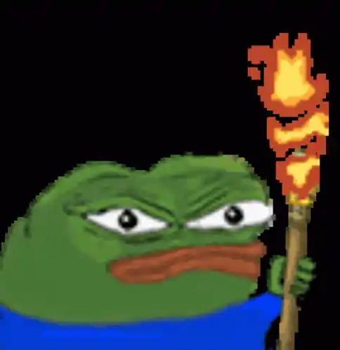 Te Quiero: Angry Pepe Frog with Torch