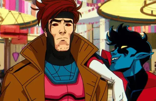 X-Men '97: Gambit and Nightcrawler Playful Moment