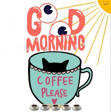 Good Morning Coffee Please Cat Animation