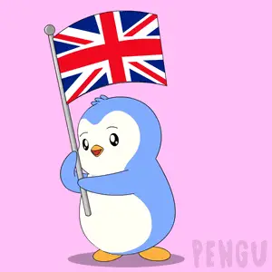 Pudgy Penguin Holding UK Flag