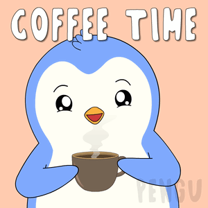 Pudgy Penguin's Coffee Time – free GIF download | meme platform | memes GIF