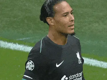 Virgil van Dijk Smiles for Liverpool FC