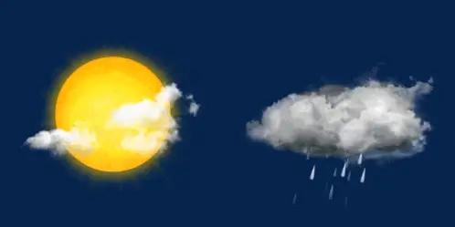 Animated Sun and Storm Weather Icons