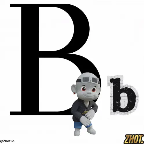 Animated Letter B with Dancing Cartoon Character