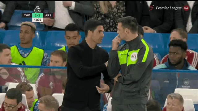 Mikel Arteta Complaining on Sidelines
