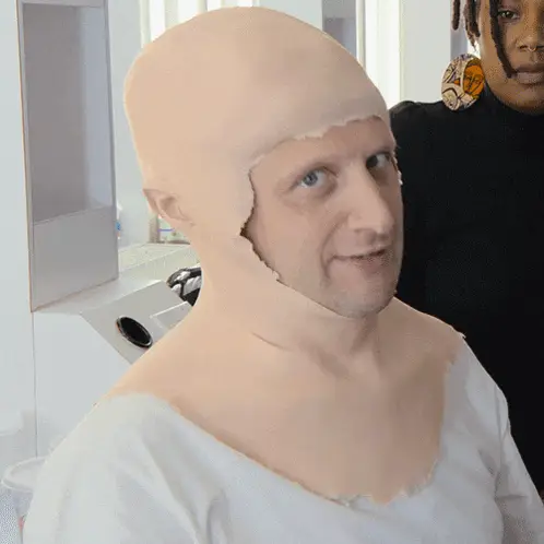 Tim Robinson's Swag Pose with Bald Cap