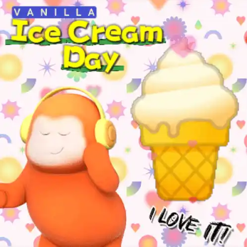 Vanilla Ice Cream Day with Dancing Monkey