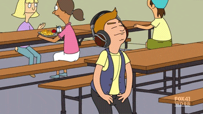 Cartoon Boy Dancing with Headphones