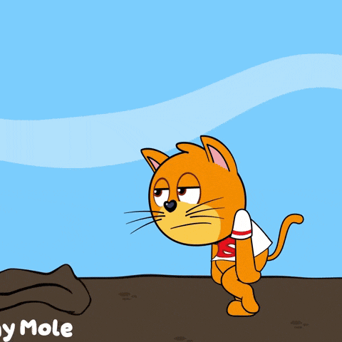 Bad Monday: Tired Cat & Happy Mole