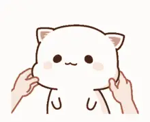 Cute Animated Cat Gets Cheeks Petted