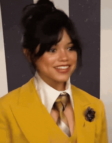 Jenna Ortega Smiles, Fingers Crossed