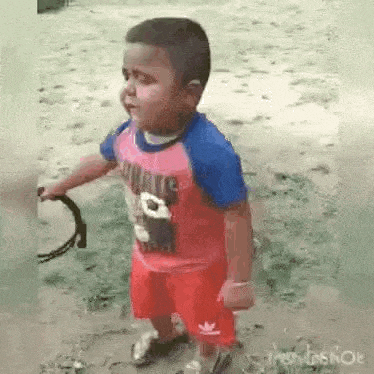 Little Boy Crying Outdoors