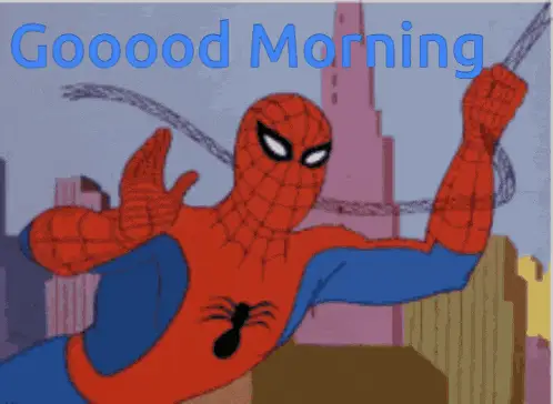Good Morning Spider-Man Cartoon Greeting
