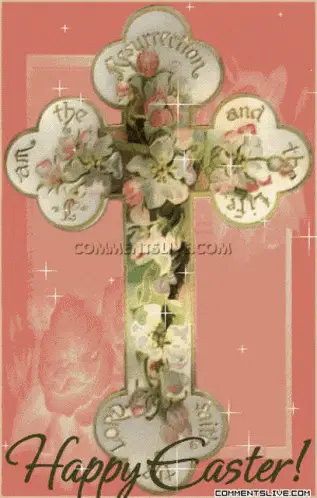 English Cross with Happy Easter Message