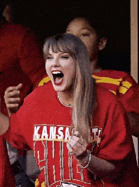 Taylor Swift Cheering Enthusiastically