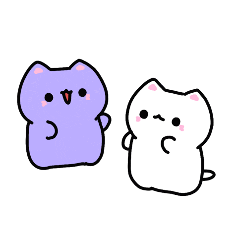 Cute Purple and White Cartoon Cats