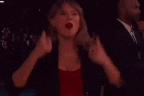 Taylor Swift Cheering at Grammys
