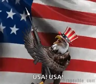 Patriotic Eagle Chants USA! USA!