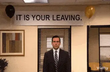 Funny office farewell party GIF