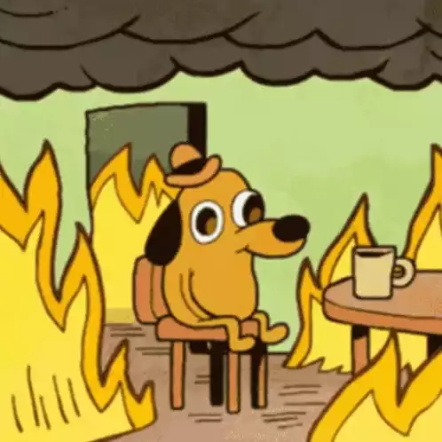 This Is Fine Meme Dog