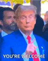 Donald Trump Points, 'You're Welcome'