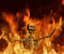 Skeleton in Fire Meme