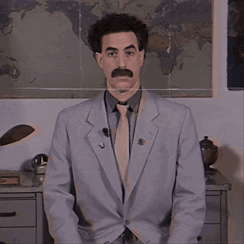 Borat Gives a Funny Thumbs Up