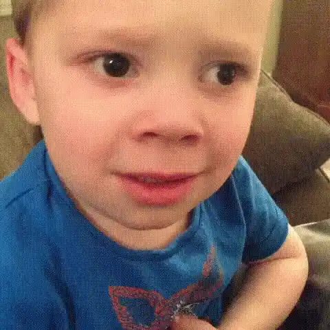 Boy Making a Funny Confused Face