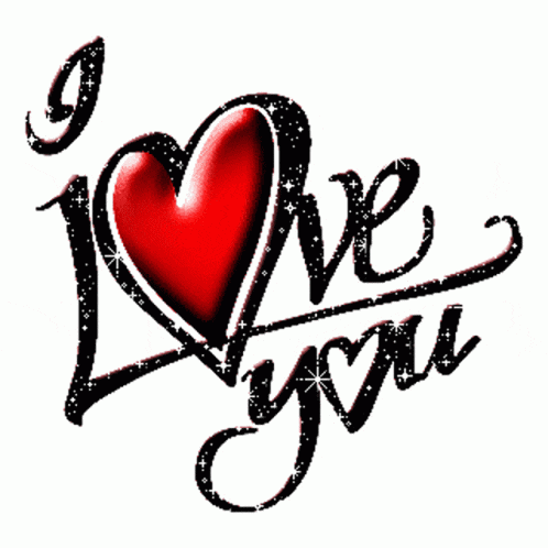Red Heart with I Love You Text