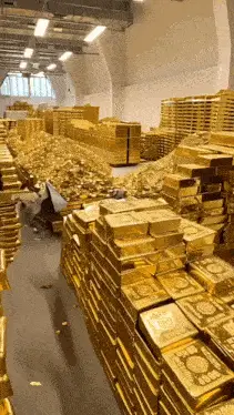 Massive Gold Stash: Bars & Dollar-Shaped Gold
