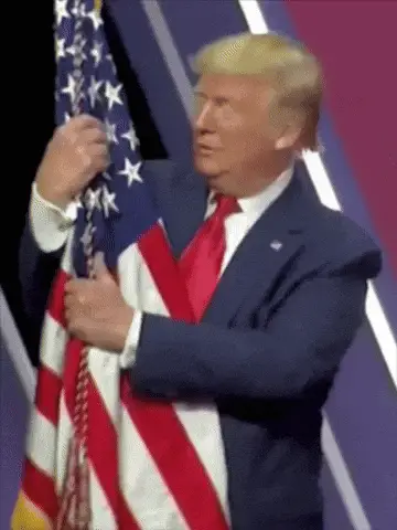 Donald Trump Kisses American Flag