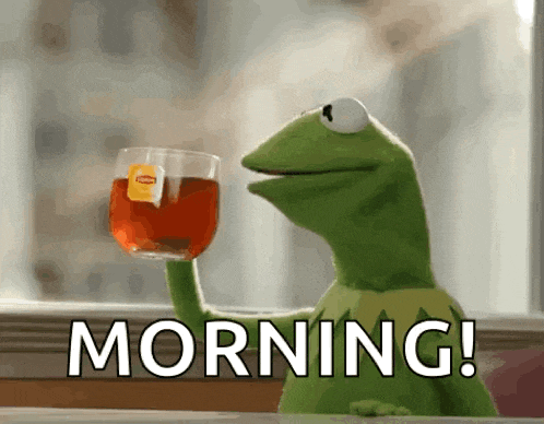 Kermit The Frog Sips Morning Tea