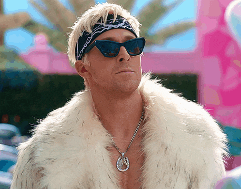 Ryan Gosling as Ken in Barbie: Fur Coat & Sunglasses