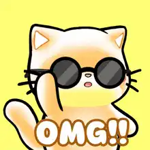 Cute Cartoon Cat Says OMG!!