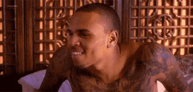 Man making a kissing face