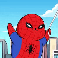 Cute Cartoon Spider-Man Swinging