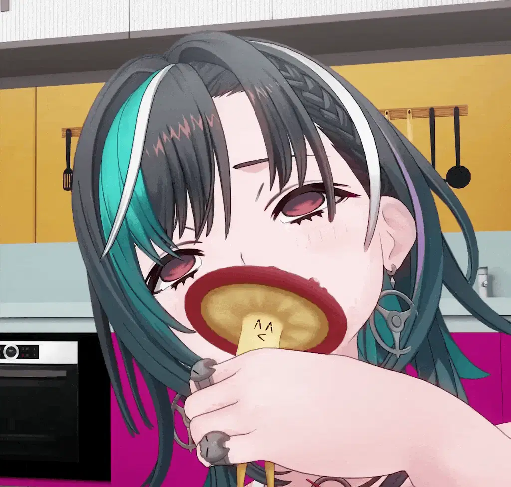 Rindo Chihaya eating mushroom