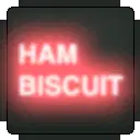 Glowing Ham Biscuit Neon Sign Sticker