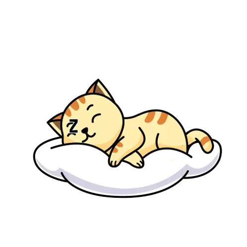 Cute Sleeping Cat on a Cloud – free GIF download