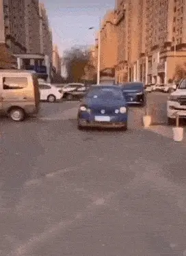 Volkswagen Car Disassembly on City Street