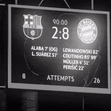 Barcelona vs Bayern Munich 2-8 Scoreboard