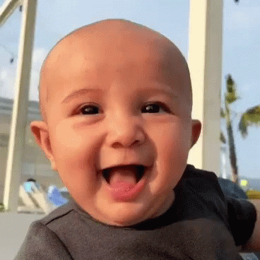 Cute Baby Giggles and Sticks Out Tongue – free GIF download | meme platform | memes GIF