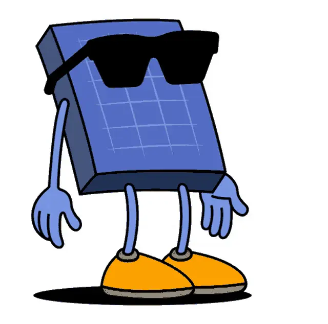 Cool Solar Panel Character Thumbs Up