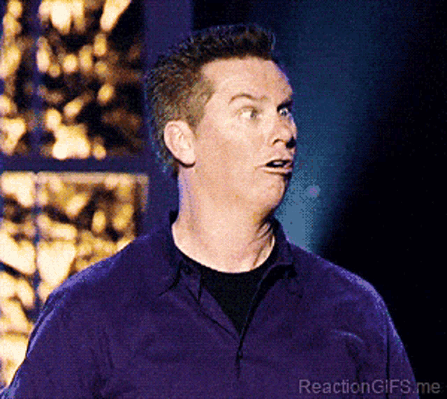 Man Makes Funny Exaggerated Face